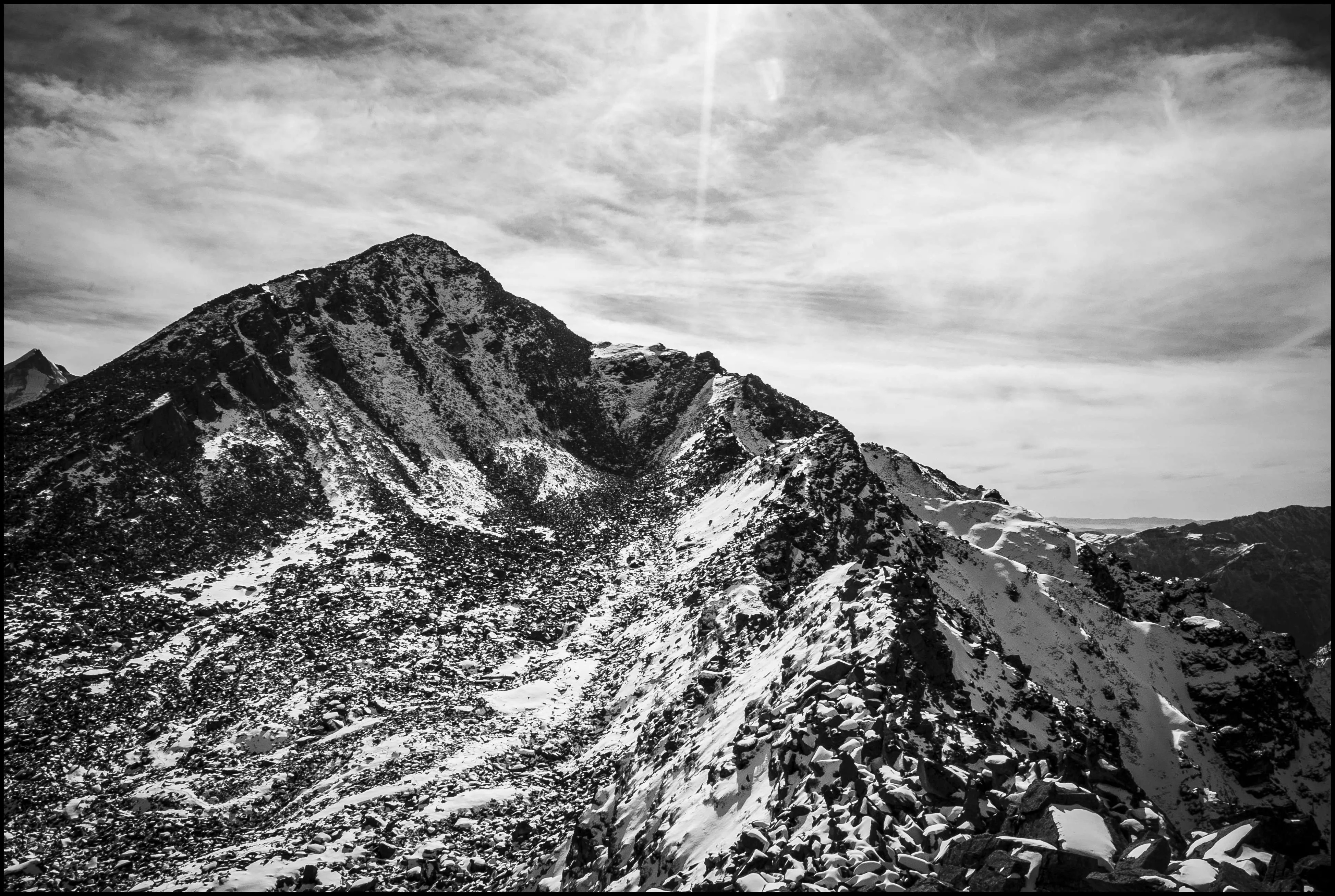 Moraine filled mountains near Pangarchulla (~4,400 mts), Uttarakhand, India
